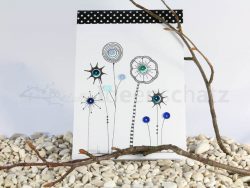 Paillettenblume A6-Block blau