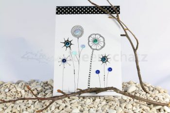 Paillettenblume A6-Block blau