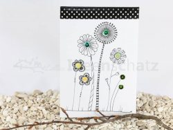 Paillettenblume A6-Block grün
