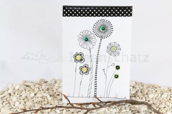 Paillettenblume A6-Block grün