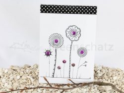 Paillettenblume A6-Block violett