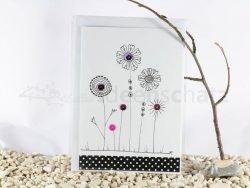 Paillettenblumen Karte violett