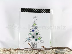 Pailletten-Tannenbaum auf A6-Block blau/grün