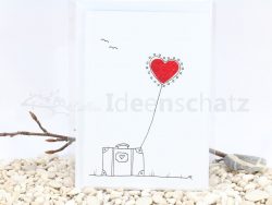 Karte Herz, Koffer