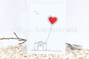 Karte Herz, Koffer