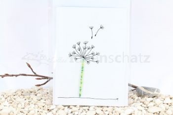 Pusteblume mit Perlenstängel Karte