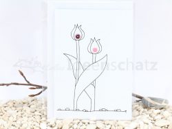 Pailletten-Tulpen-Paar Karte