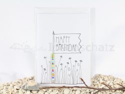 Karte Happy Birthday-Fahne