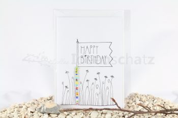 Karte Happy Birthday-Fahne