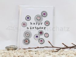 Karte Happy Birthday Kreise
