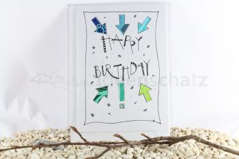 Karte Happy Birthday mit Stoff – Bild 4
