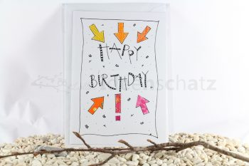 Karte Happy Birthday mit Stoff