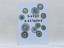 Postkarte Happy Birthday Kreise