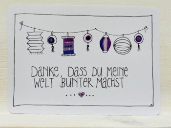 Postkarte Danke, dass du meine Welt bunter machst – Bild 3