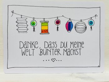 Postkarte Danke, dass du meine Welt bunter machst – Bild 2