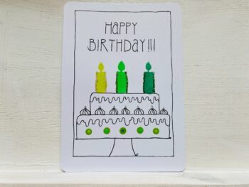 Postkarte Happy Birthday Torte – Bild 3