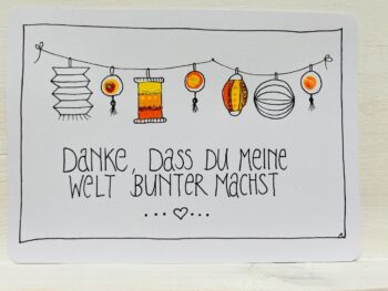 Postkarte Danke, dass du meine Welt bunter machst – Bild 7