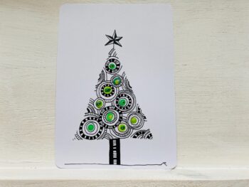 Postkarte Tanne mit Kreise