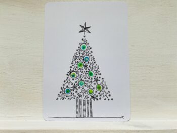 Postkarte Tanne mit Sternli