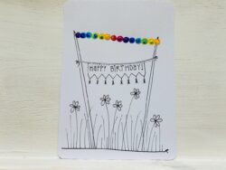 Mini-Karte Happy Birthday Wiese