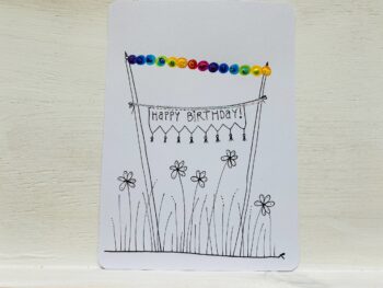 Mini-Karte Happy Birthday Wiese