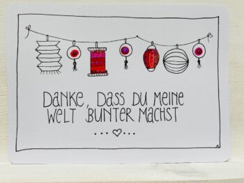Postkarte Danke, dass du meine Welt bunter machst – Bild 4