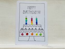 Postkarte Happy Birthday Torte