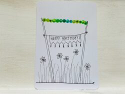 Postkarte Happy Birthday Wiese