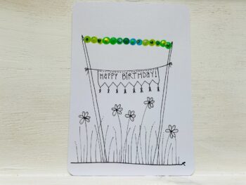 Postkarte Happy Birthday Wiese