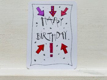 Mini-Karte Happy Birthday Pfeile