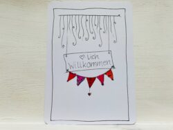 Postkarte Herzlich Willkommen