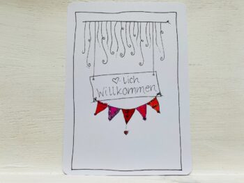 Postkarte Herzlich Willkommen
