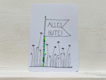Mini-Karte Alles Gute Fahne