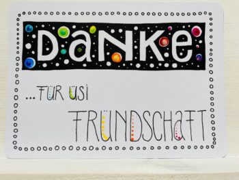 Mini-Karte Danke für üsi Fründschaft