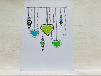 Postkarte Herzen hängend – Bild 5