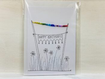 Karte Perlenkette Happy Birthday